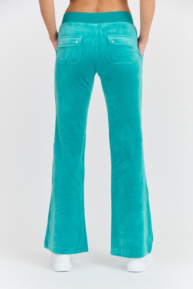 JUICY COUTURE Damskie turkusowe spodnie desowe Layla Jewelled Low Rise Pant