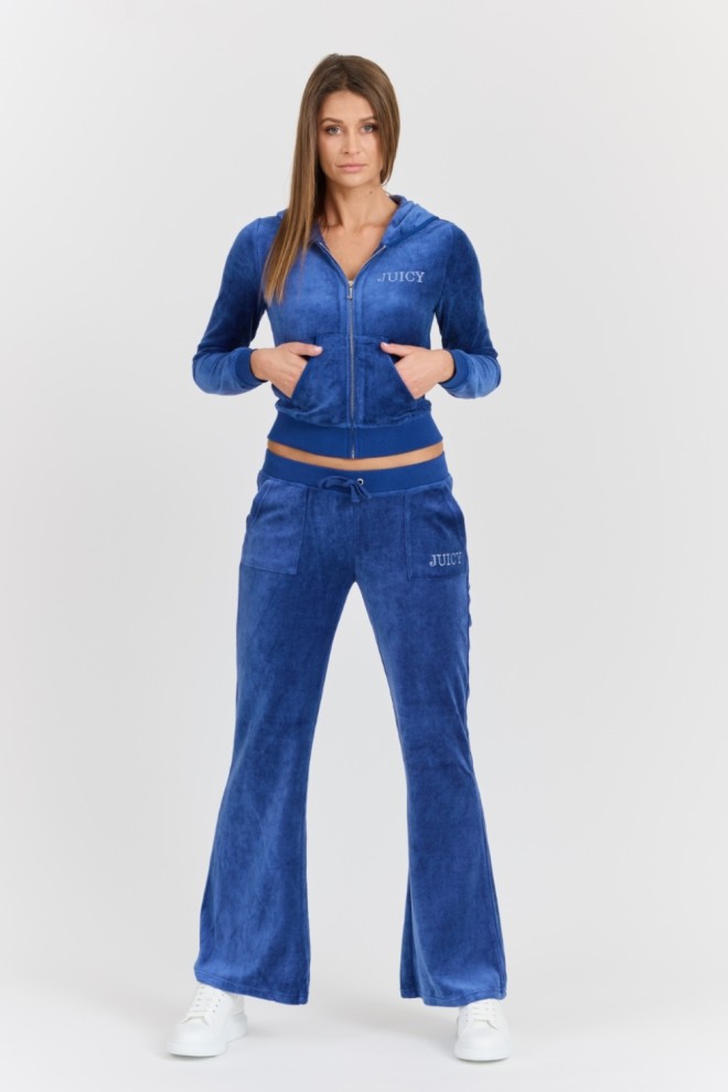 JUICY COUTURE Damskie niebieskie spodnie Heritage Crown Caisa Low Rise Pant