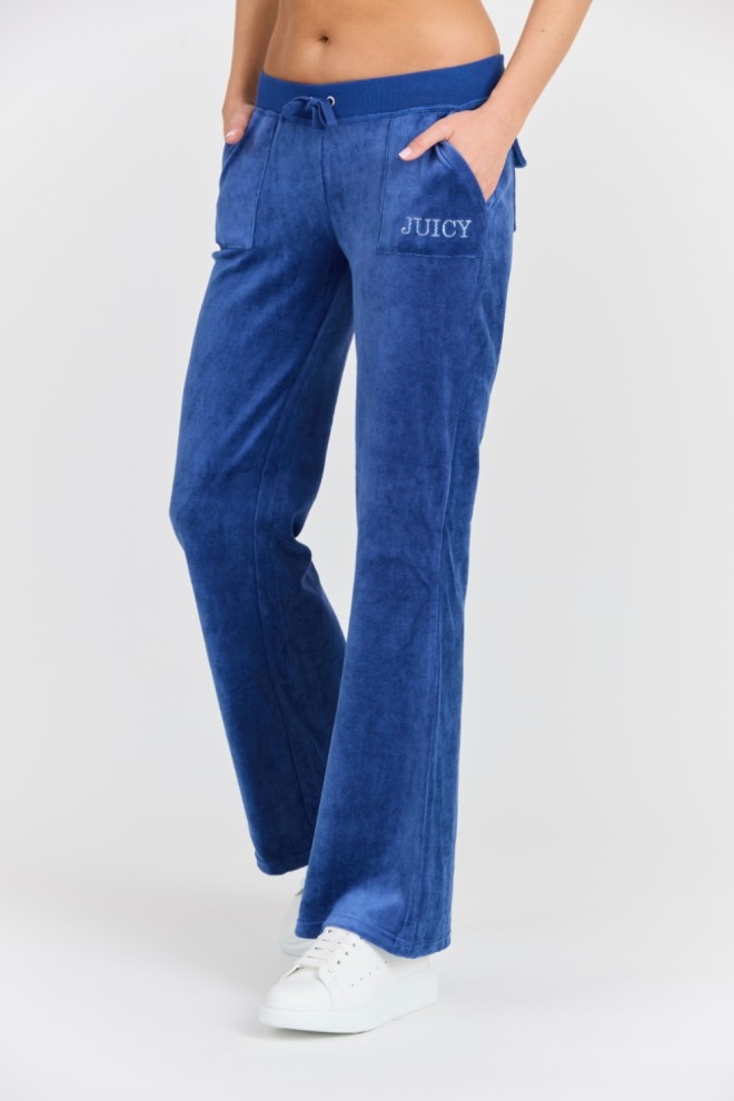 Pantaloni cu talie joasă JUICY COUTURE pentru femei, albastru Heritage Crown Caisa
