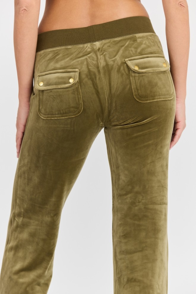 Pantaloni verde Del Ray Gold HW pentru femei JUICY COUTURE 