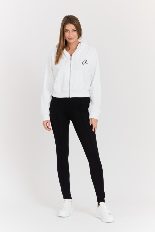 CALVIN KLEIN White women's zip-up hoodie