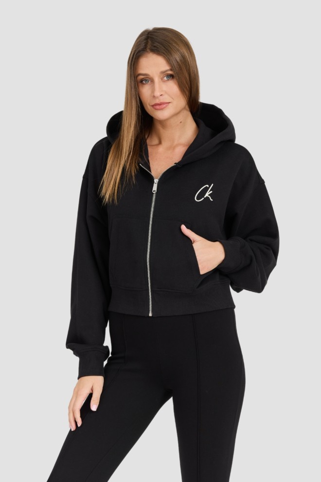 CALVIN KLEIN Black women's zip-up hoodie