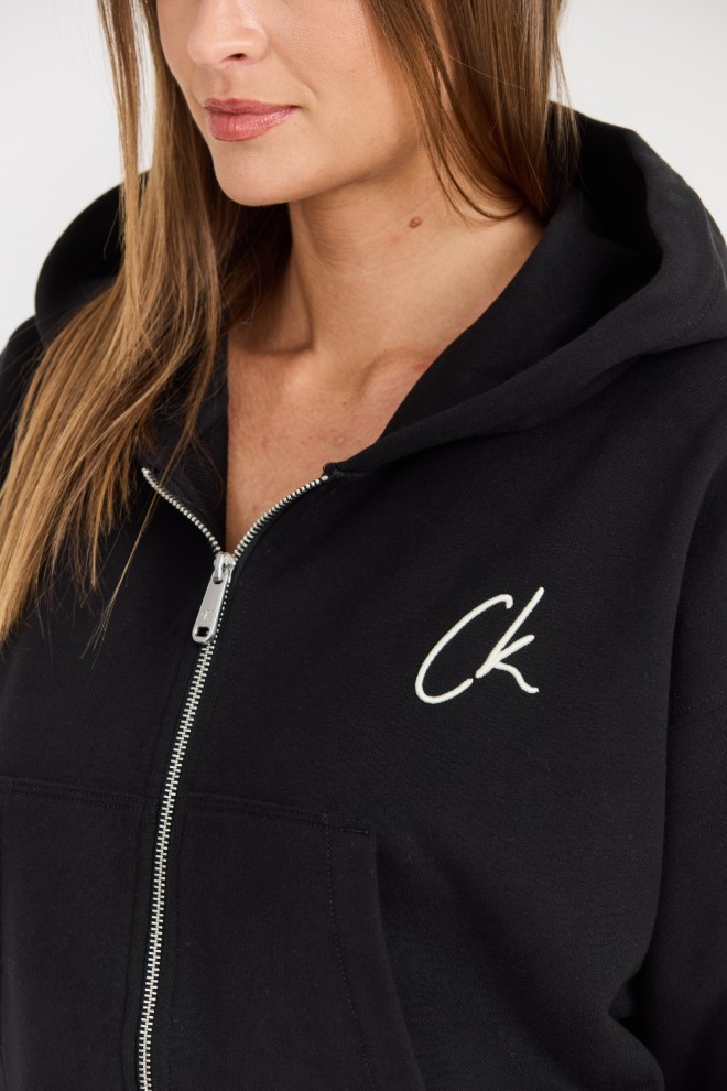 CALVIN KLEIN Black women's zip-up hoodie