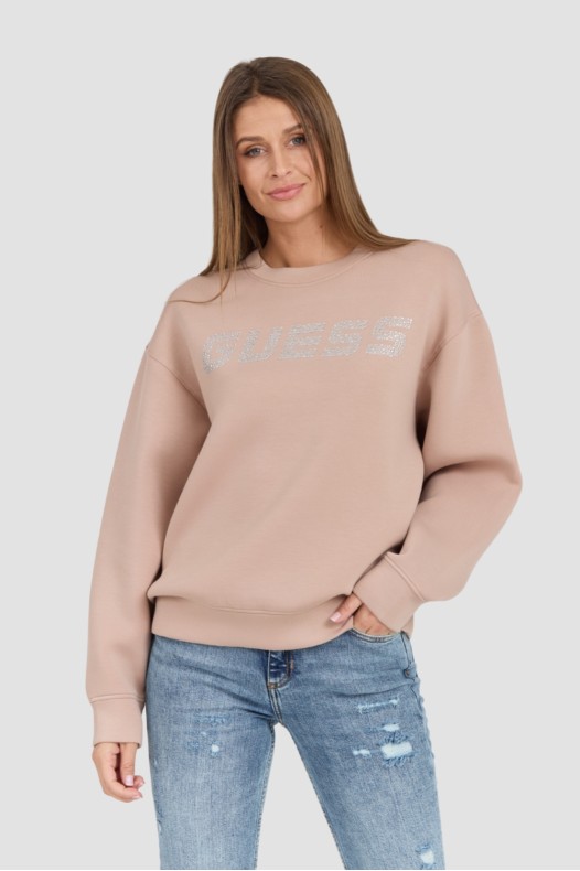 GUESS Beige sweatshirt with...