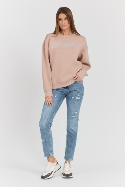 GUESS Beige sweatshirt with...