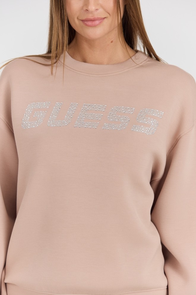 GUESS Beżowa bluza z cyrkoniami Cecilia