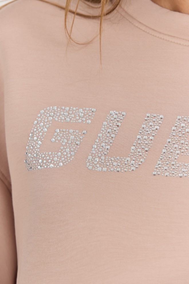 GUESS Bluză bej pentru femei cu zirconii Cecilia