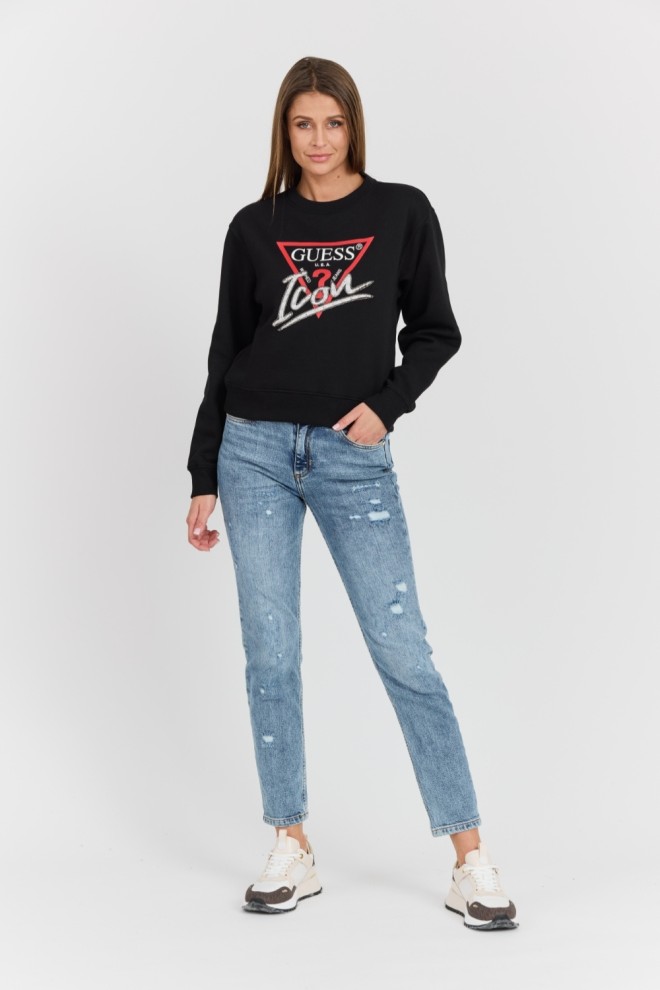 GUESS Black women's Icon sweatshirt with large logo