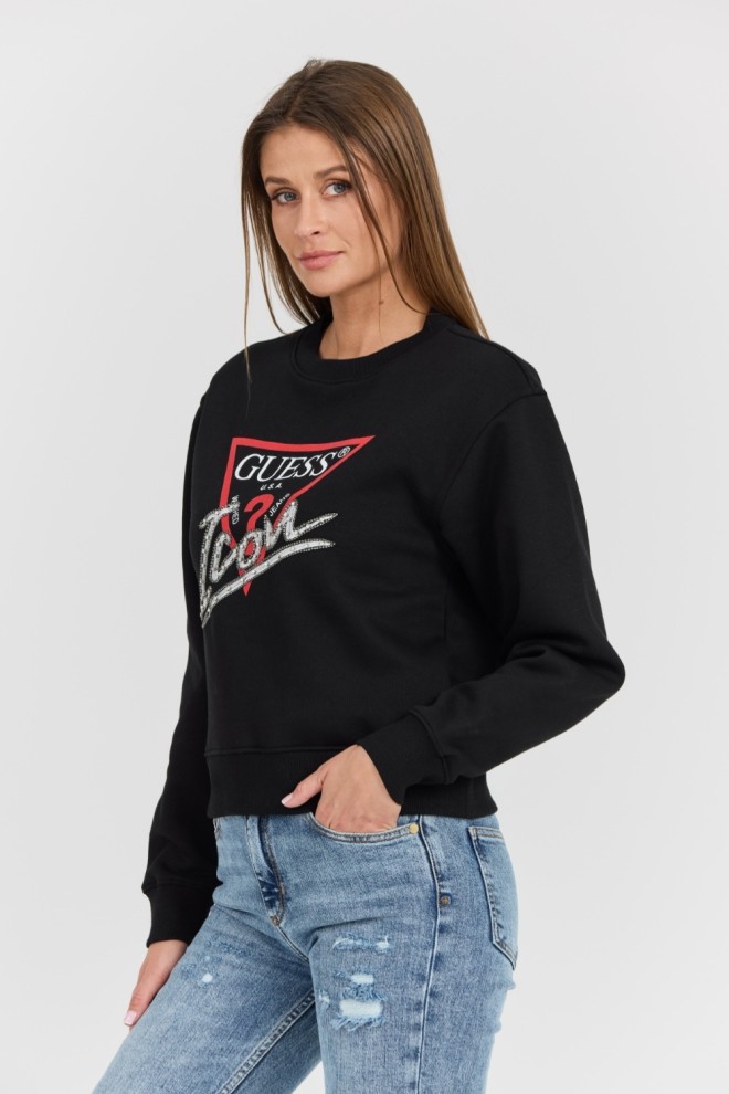 GUESS Black women's Icon sweatshirt with large logo