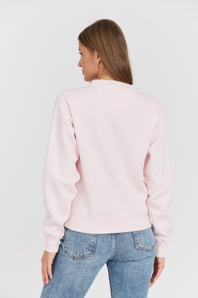 GUESS Pink women's Icon sweatshirt with large logo