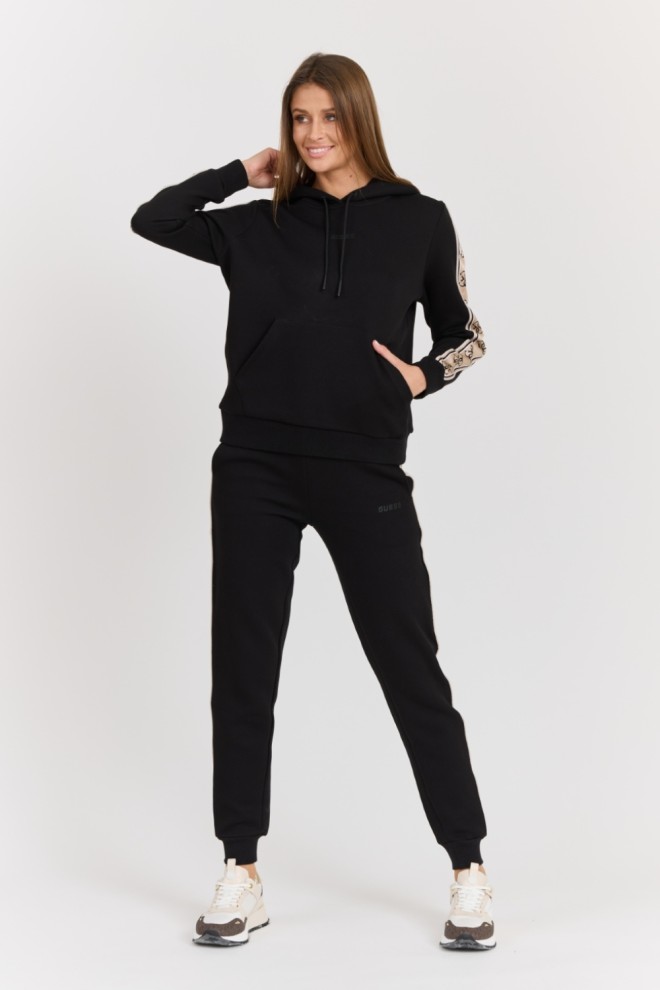 GUESS Tricou cu glugă Carla, negru, pentru femei