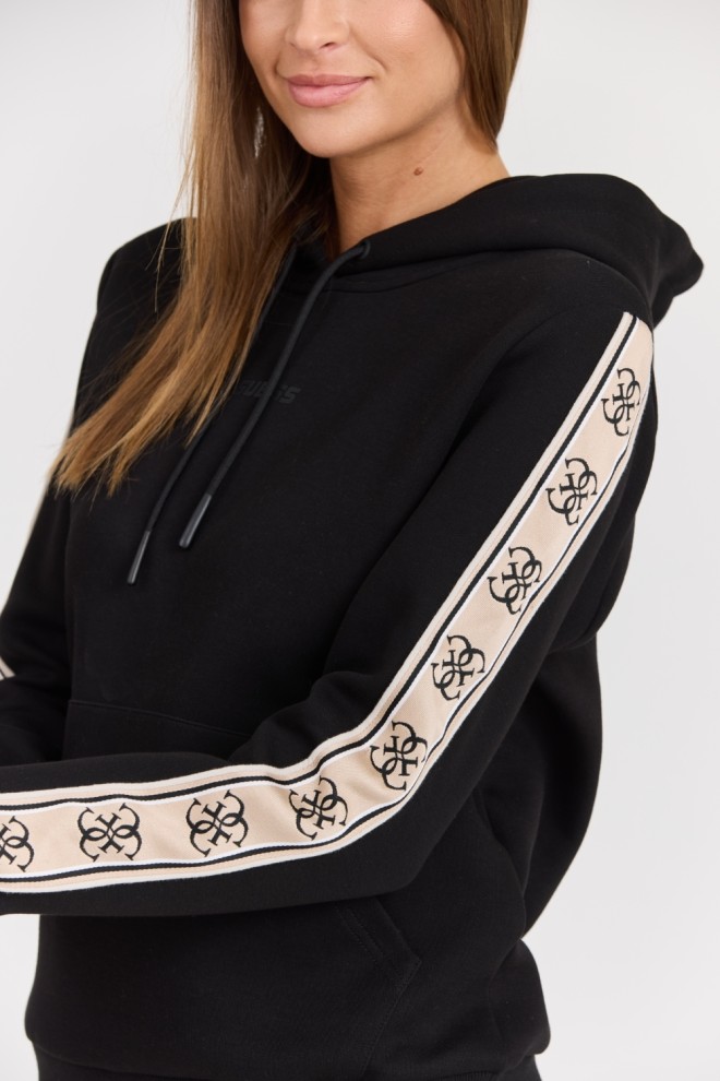 GUESS Tricou cu glugă Carla, negru, pentru femei