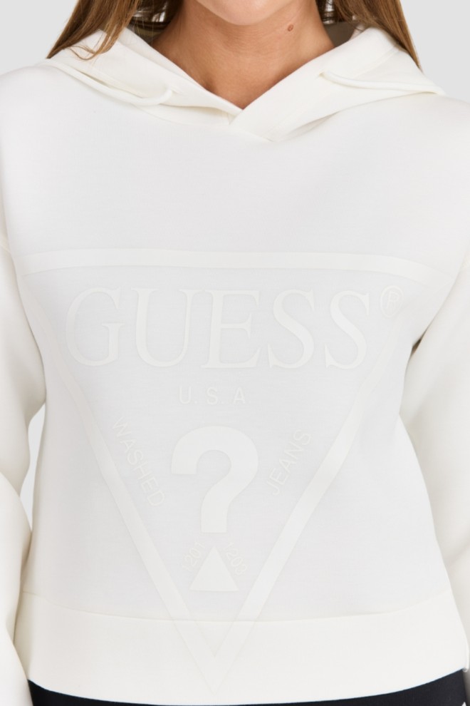 GUESS Biała  damska bluza New Alisa z dużym logo