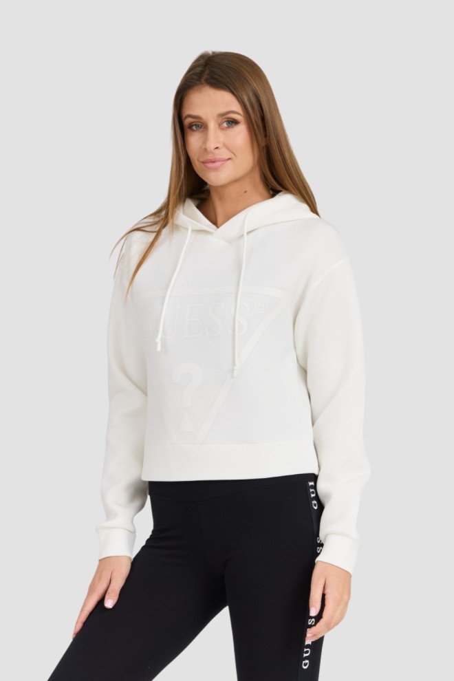 GUESS White women's New Alisa sweatshirt with large logo