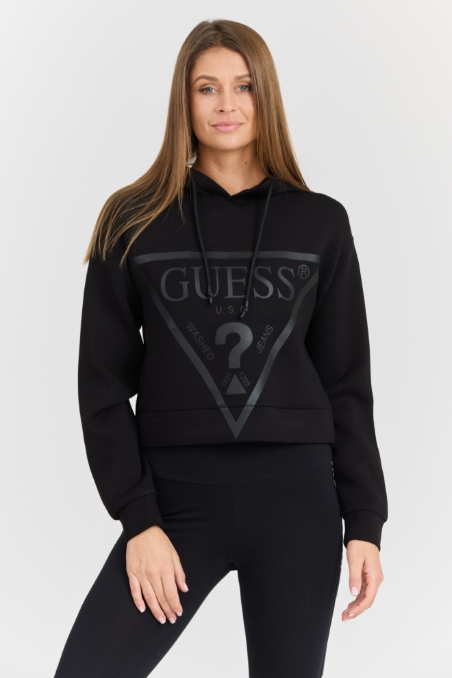 GUESS Czarna damska bluza New Alisa z dużym logo