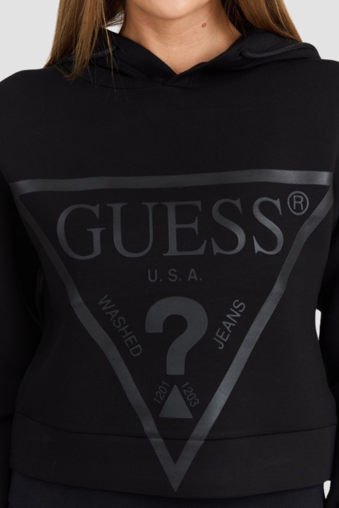 GUESS Czarna damska bluza New Alisa z dużym logo