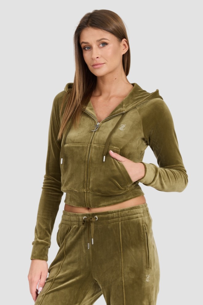 JUICY COUTURE Damska zielona bluza Madison Hoodie