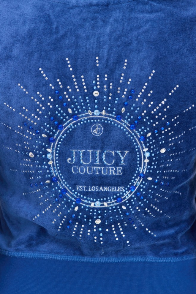 JUICY COUTURE Damska niebieska bluza Heritage Crown Robyn Hoodie