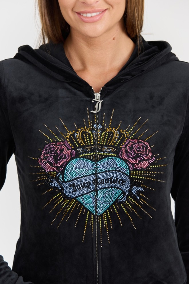 JUICY COUTURE Czarna damska bluza Sacred Heart Robertson Hoodie