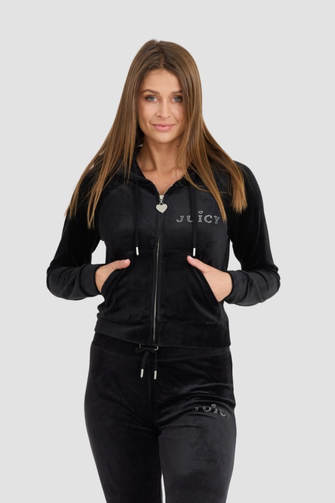 JUICY COUTURE Damska czarna bluza Regal Madison Hoodie