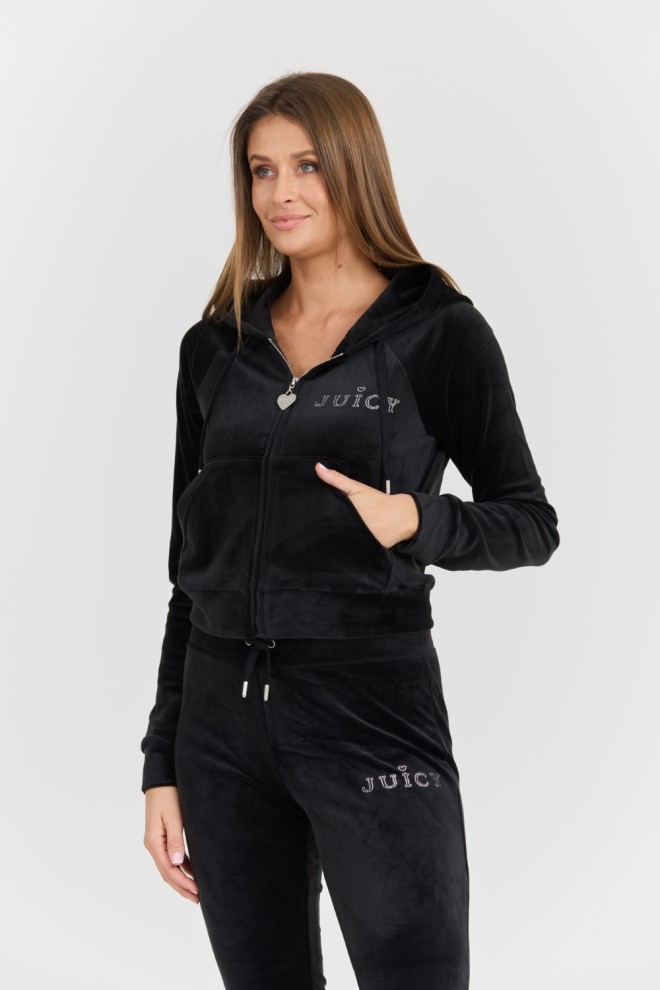 JUICY COUTURE Damska czarna bluza Regal Madison Hoodie