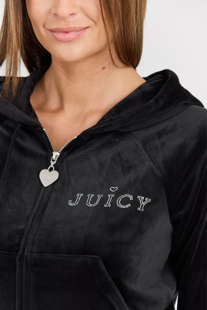 JUICY COUTURE Damska czarna bluza Regal Madison Hoodie