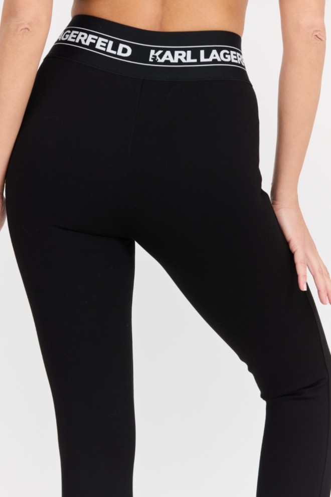 KARL LAGERFELD Femei negru Logo Elastic Punto Leggings