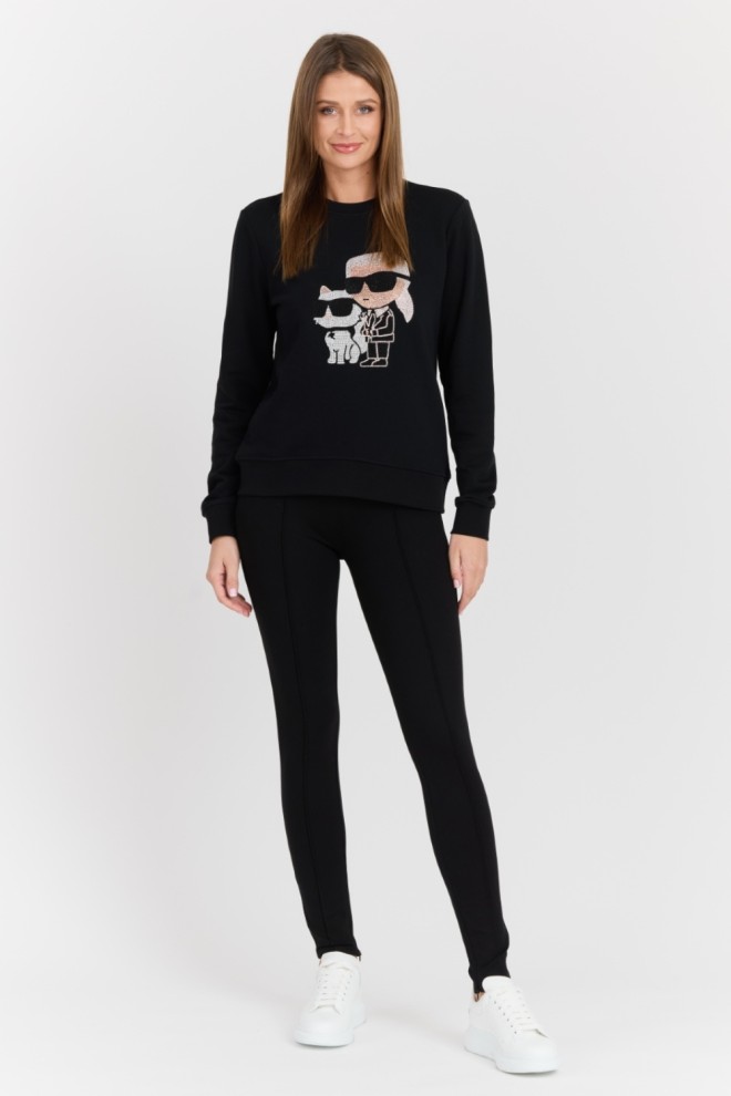 KARL LAGERFELD Czarne damskie legginsy Logo Elastic Punto Leggings