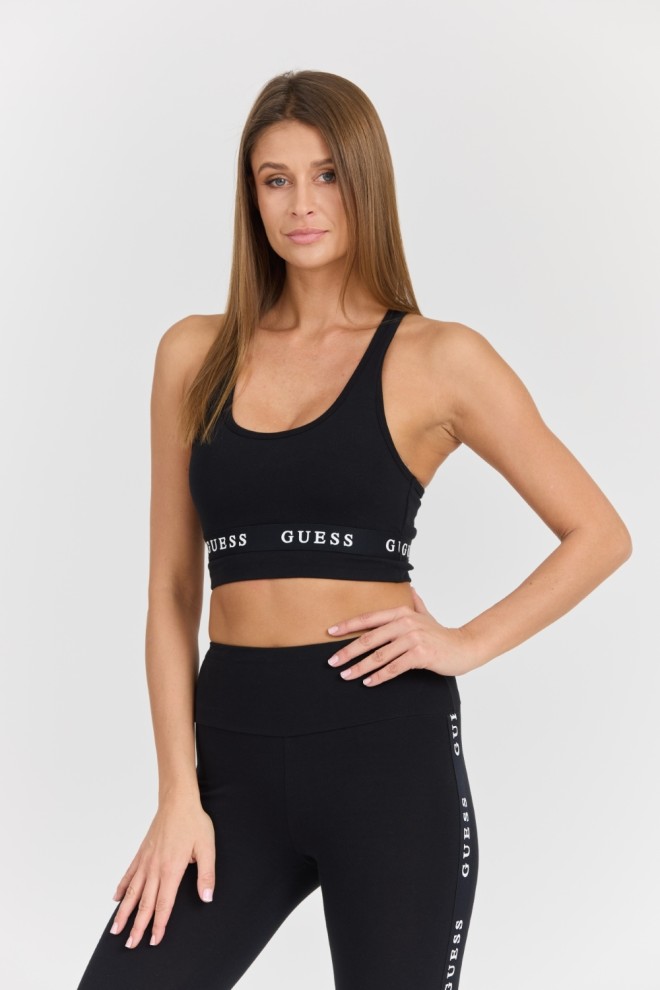 GUESS Damski czarny top Aline Eco Stretch Jersey