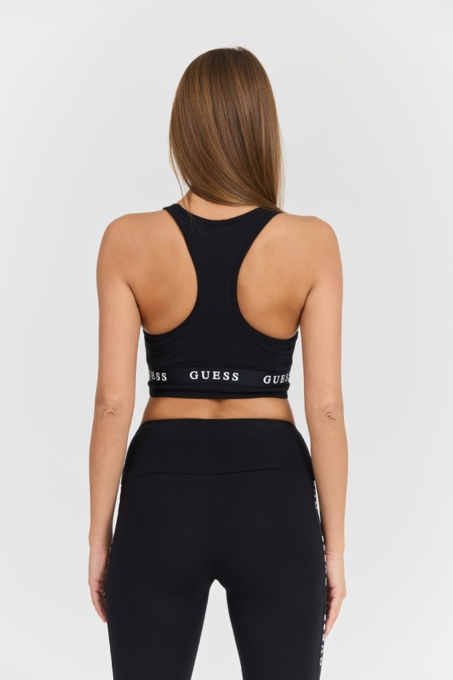 GUESS Top negru Aline Eco Stretch Jersey pentru femei
