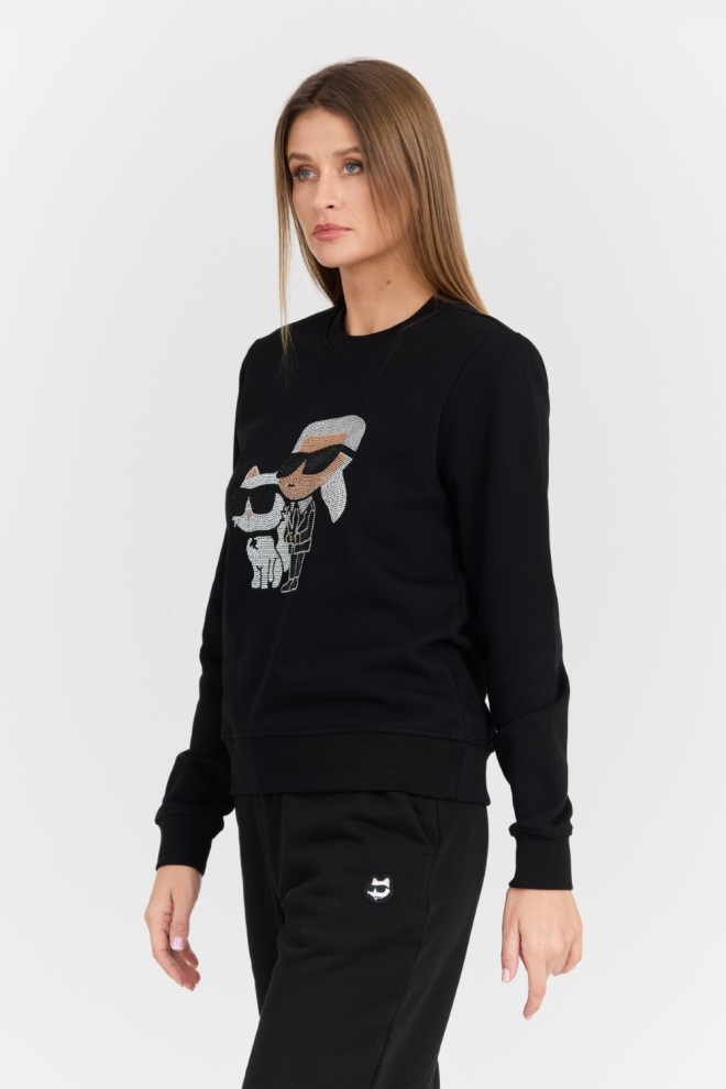 KARL LAGERFELD Tricou negru pentru femei cu zirconiu Ikonik 2.0