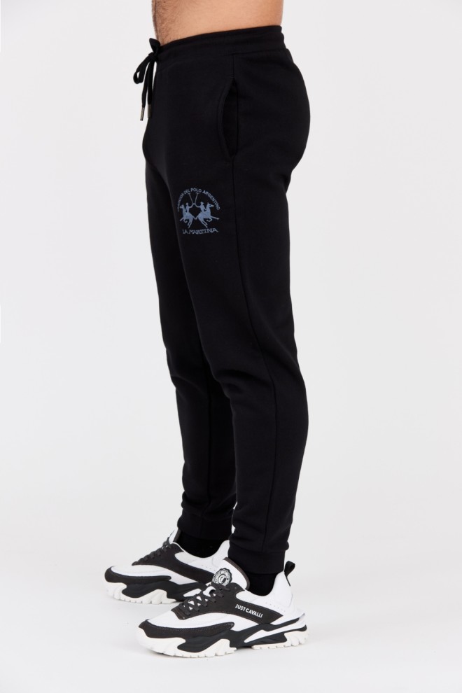 LA MARTINA Black men's sweatpants with large logo