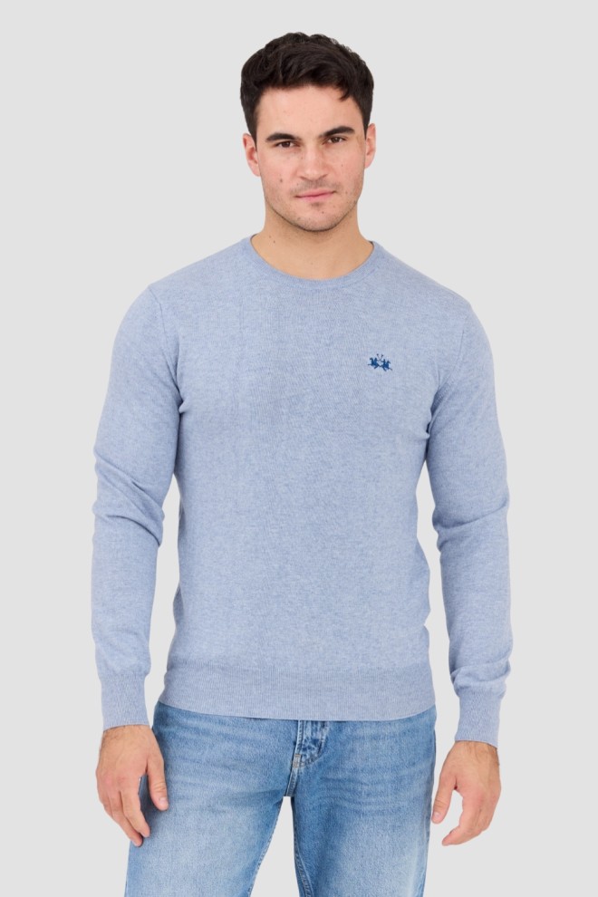 LA MARTINA Men's blue BASIC COTTON WOOL sweater