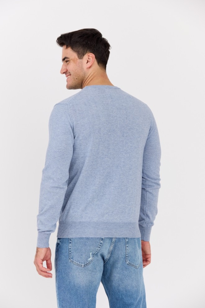 LA MARTINA Men's blue BASIC COTTON WOOL sweater