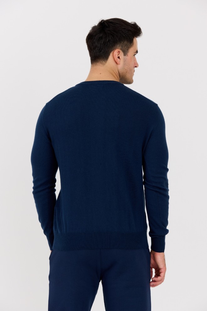 LA MARTINA Men's navy blue BASIC COTTON WOOL sweater