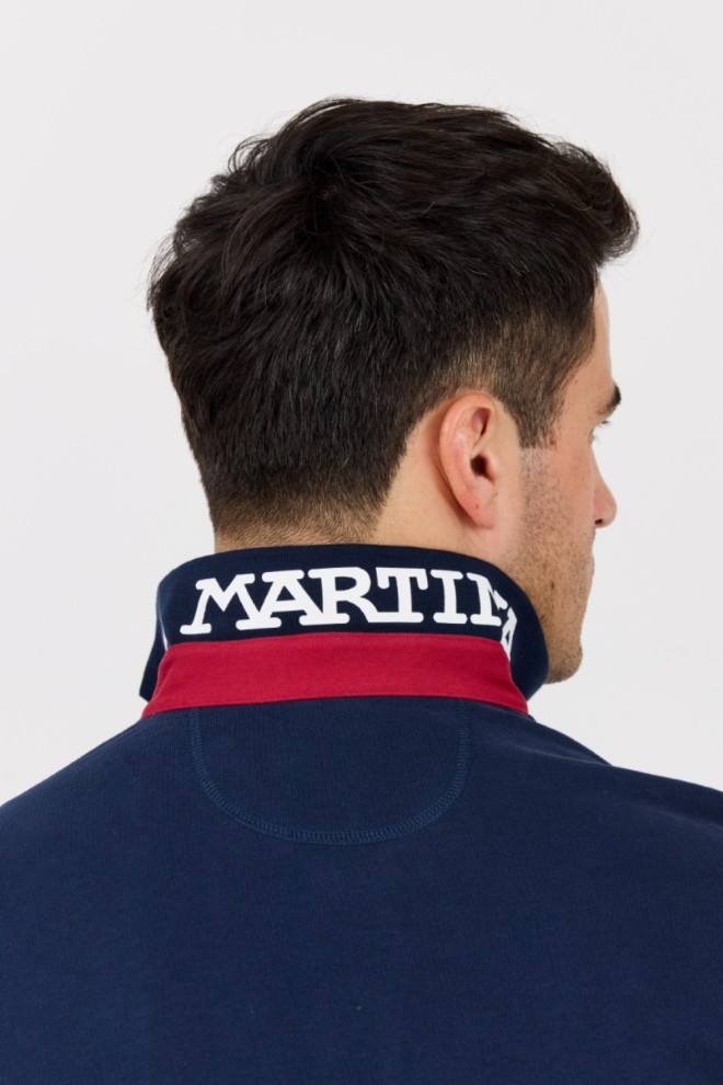 LA MARTINA Polo cu mânecă lungă albastru marin pentru bărbați HEAVY JERSEY