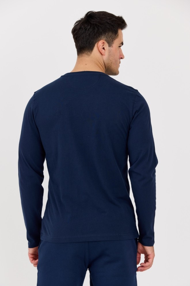 LA MARTINA Navy blue men's longsleeve JERSEY