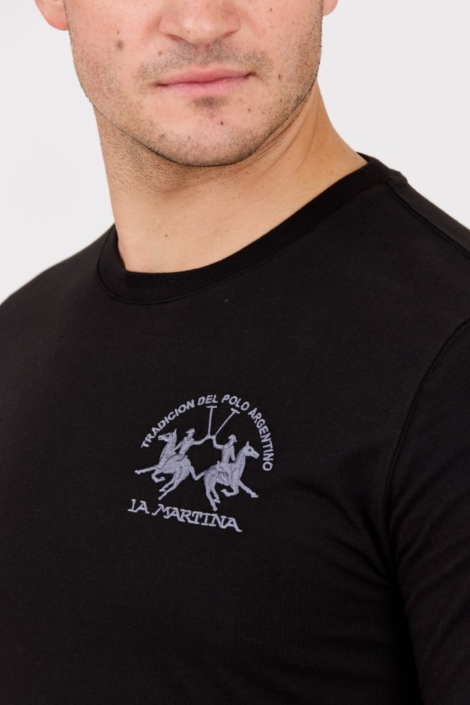 LA MARTINA JERSEY negru cu mânecă lungă pentru bărbați