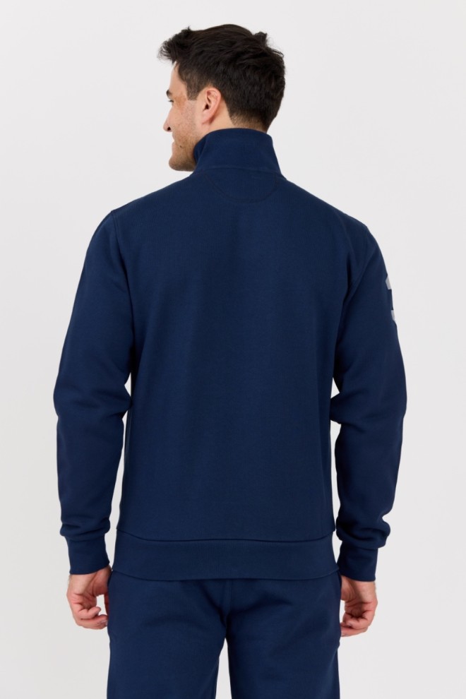 LA MARTINA Men's navy blue sweatshirt with stand-up collar