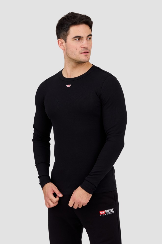 DIESEL Black men's longsleeve D-RIBBER-LS-N