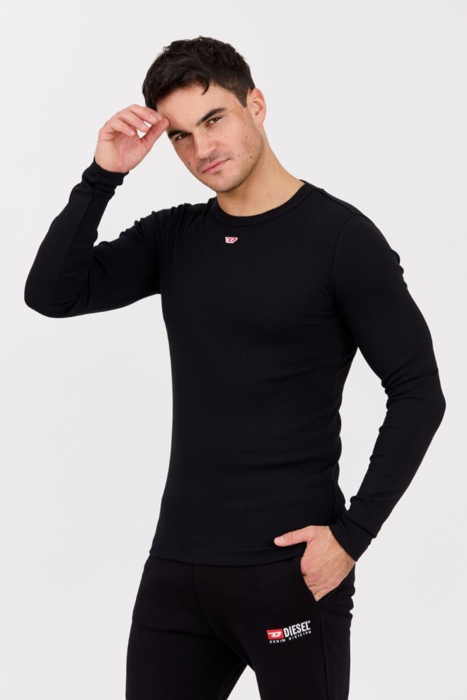 DIESEL Black men's longsleeve D-RIBBER-LS-N