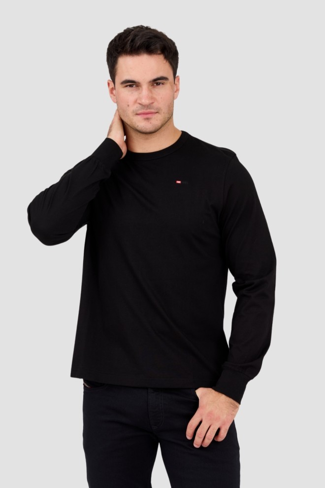 DIESEL Czarny longsleeve męski T-ADJUST-LS-MICRODIV