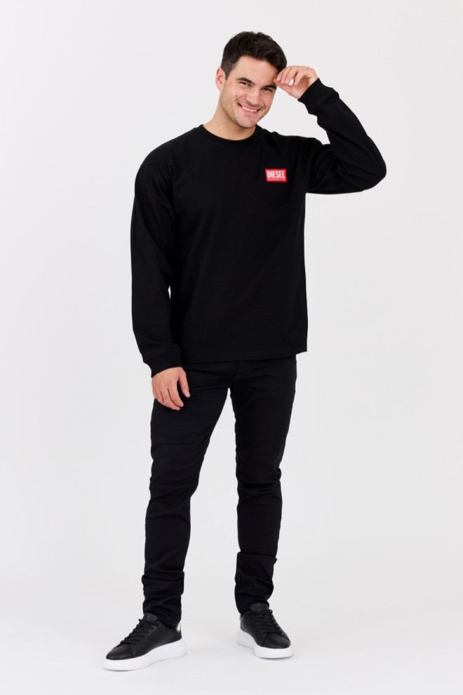 DIESEL Black men's T-BOXT-LS-LAB longsleeve with patch