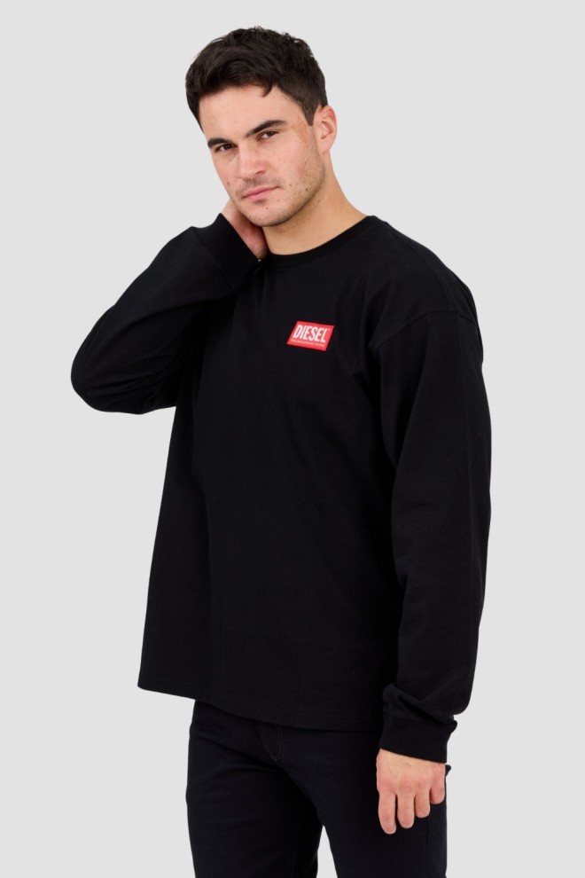 DIESEL Black men's T-BOXT-LS-LAB longsleeve with patch