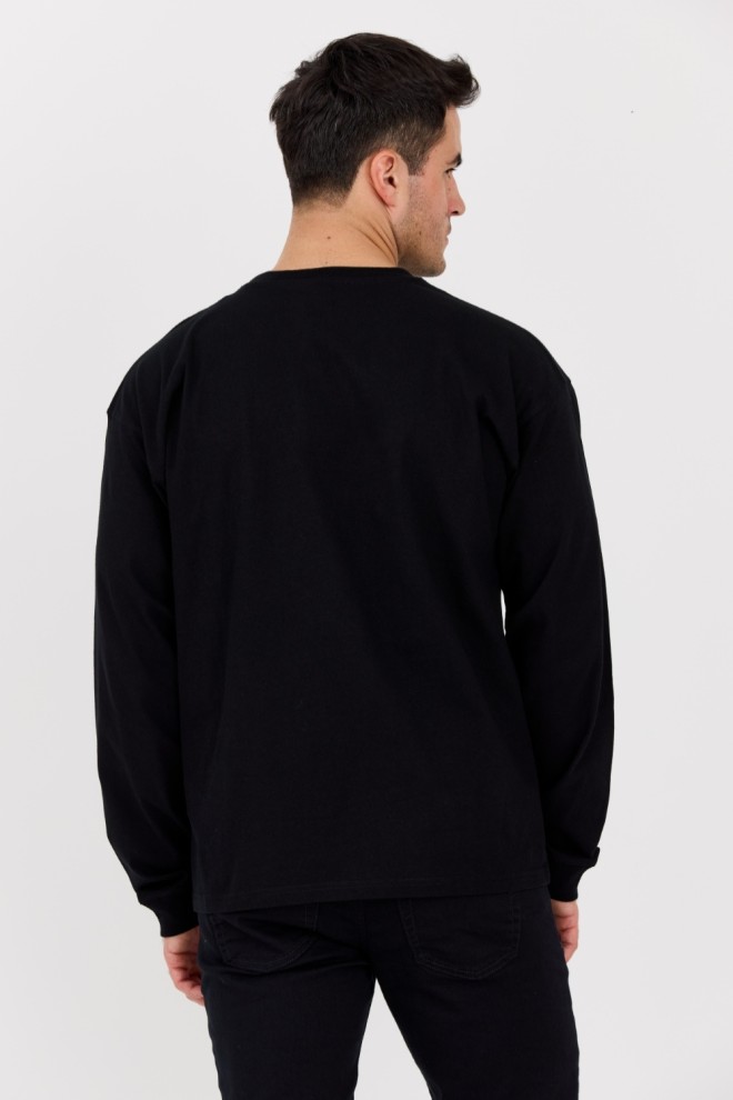 DIESEL Black men's T-BOXT-LS-LAB longsleeve with patch