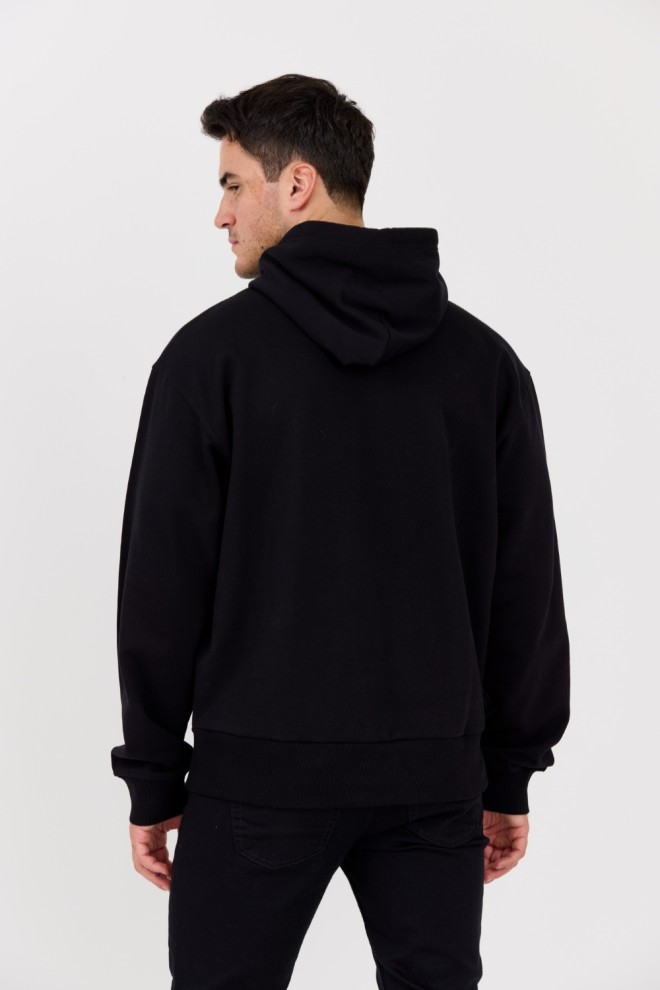 DIESEL Black men's sweatshirt with metallic logo S-MACS-HOOD-OD