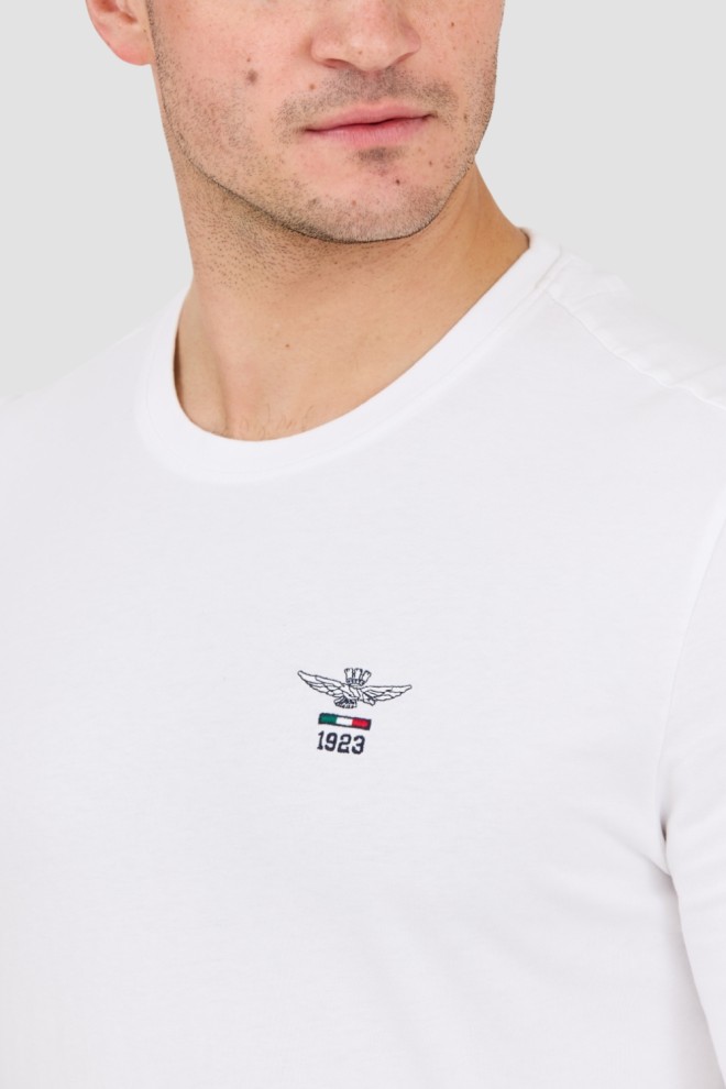 AERONAUTICA MILITARE Biały męski longsleeve z logo