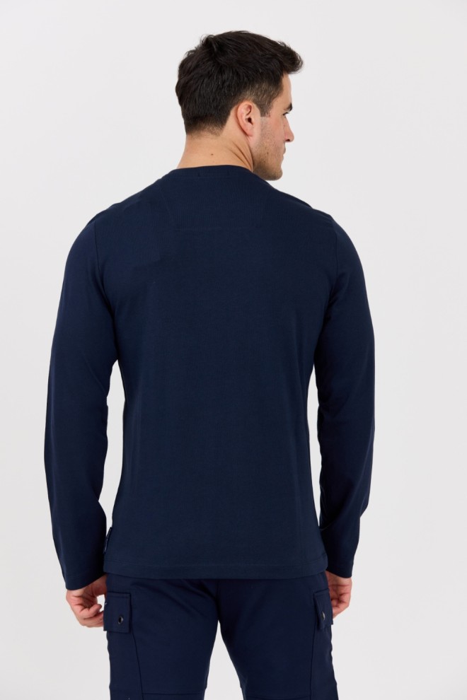 AERONAUTICA MILITARE Navy blue men's longsleeve with small logo