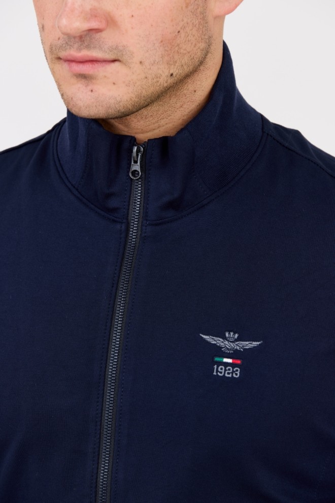 AERONAUTICA MILITARE Men's navy blue unbuttoned sweatshirt