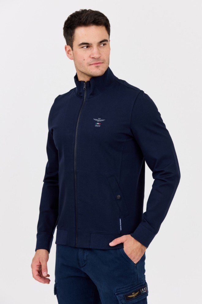 AERONAUTICA MILITARE Men's navy blue unbuttoned sweatshirt